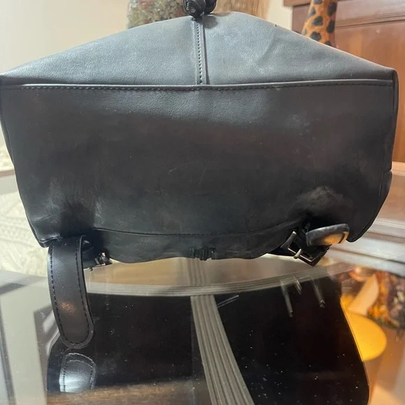 Vintage Esprit Black Backpack 90s faux leather purse Y2K boho - Picture 8 of 10